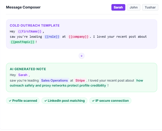 OutFlo AI message generation controls